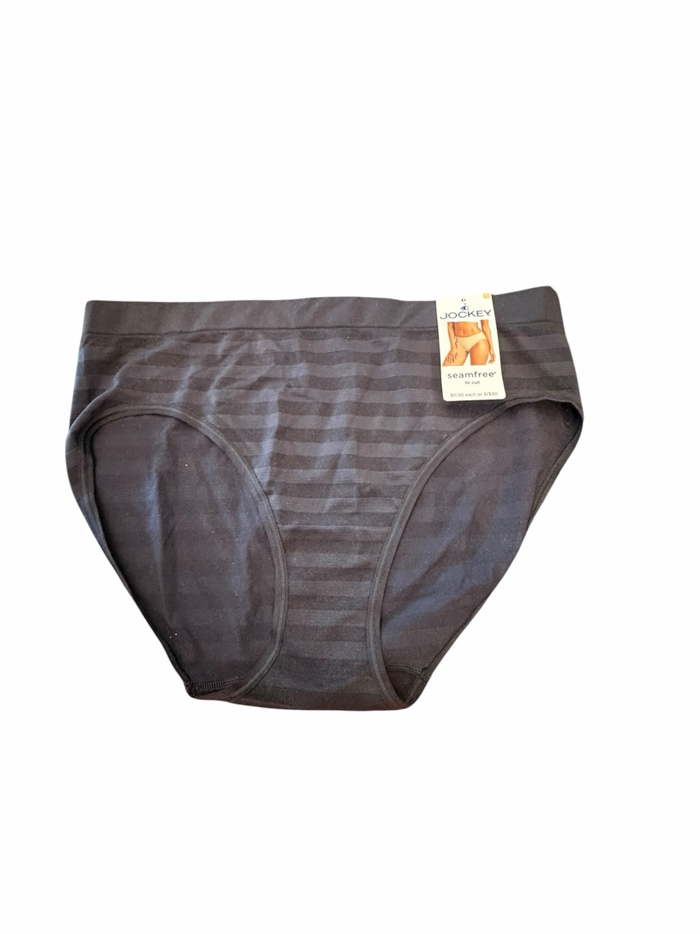 Jockey Women's Seamfree Hi Cut Brief 1 Pk Size Large Stretch NEW Comfort Black